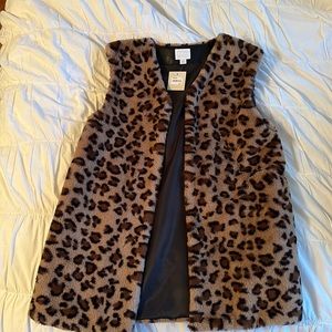 Faux Leopard Vest 14th and Union, Size: One Size; Condition: New With Tags